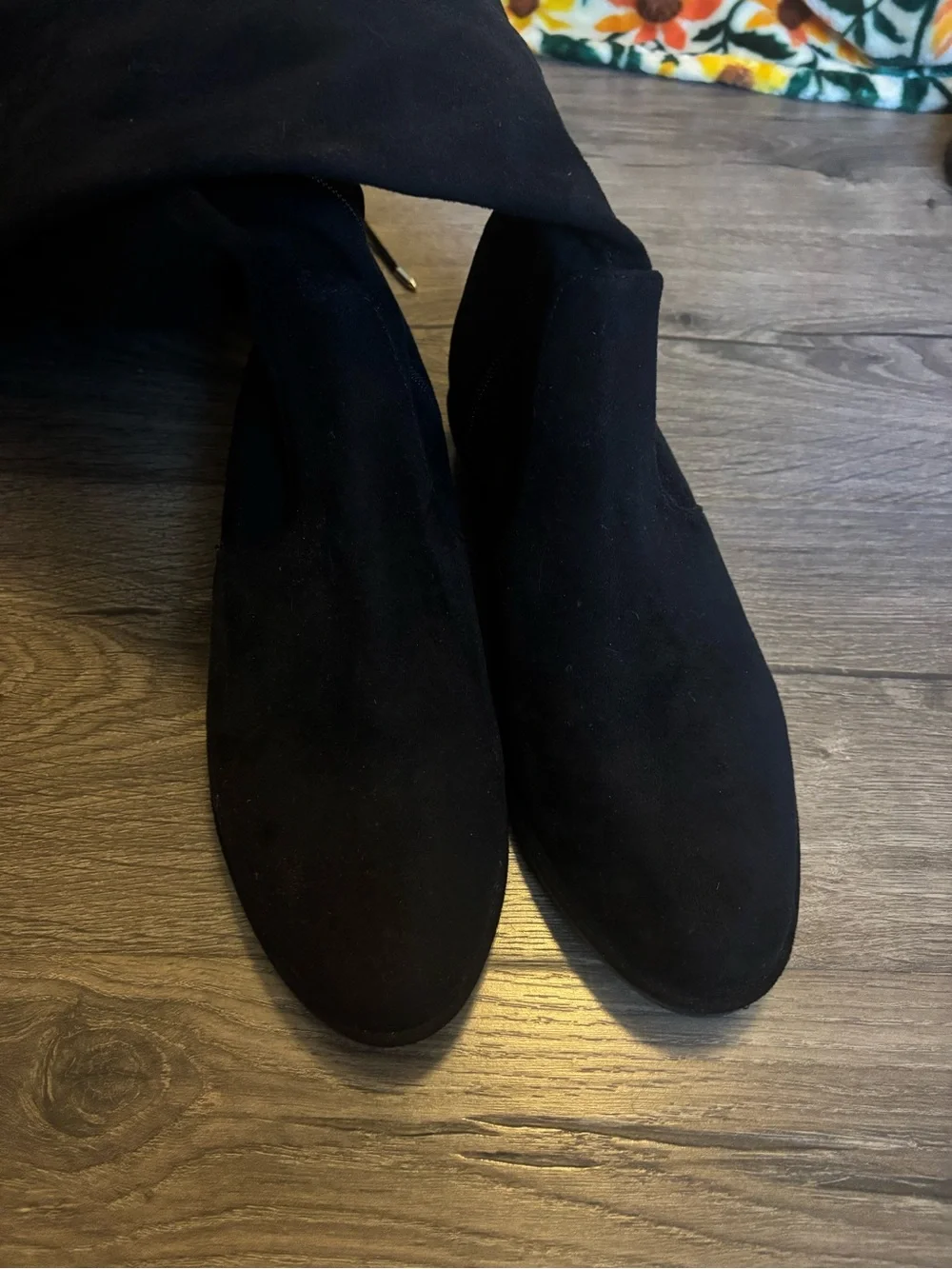 Marc Fisher Black Over-The-Knee Stretch Suede Boots